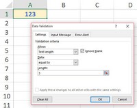 Modelling Tip: Force Number Of Characters In A Cell Using Data Validation Tip