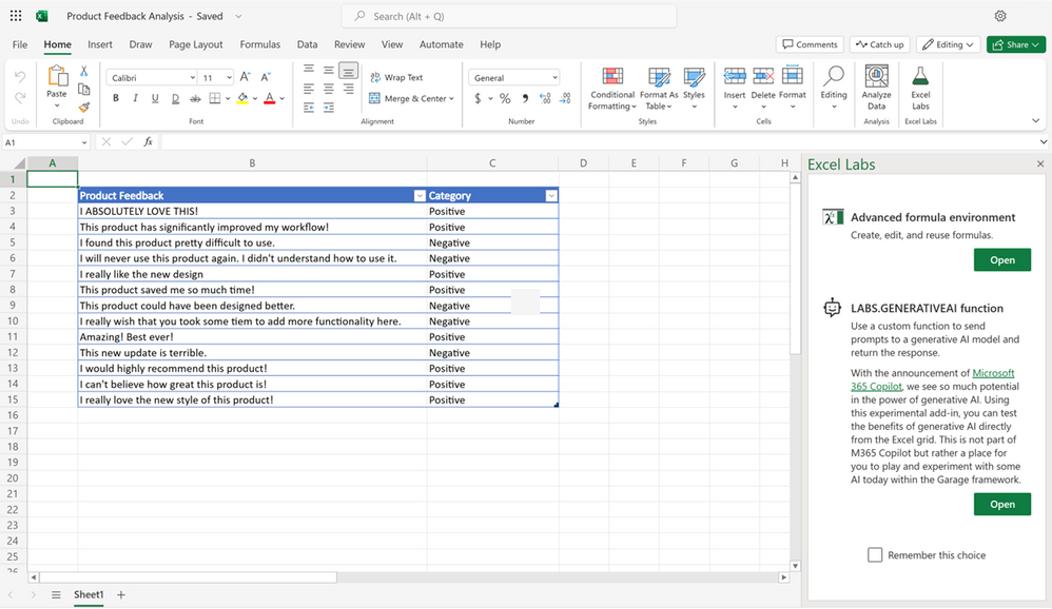 Introducing Excel Labs