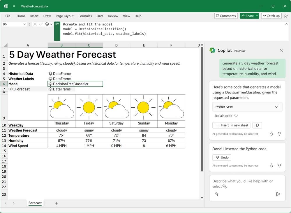 Copilot Support For Python In Excel